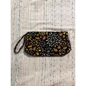 1154 LILL STUDIO Floral Brown Wristlet Clutch